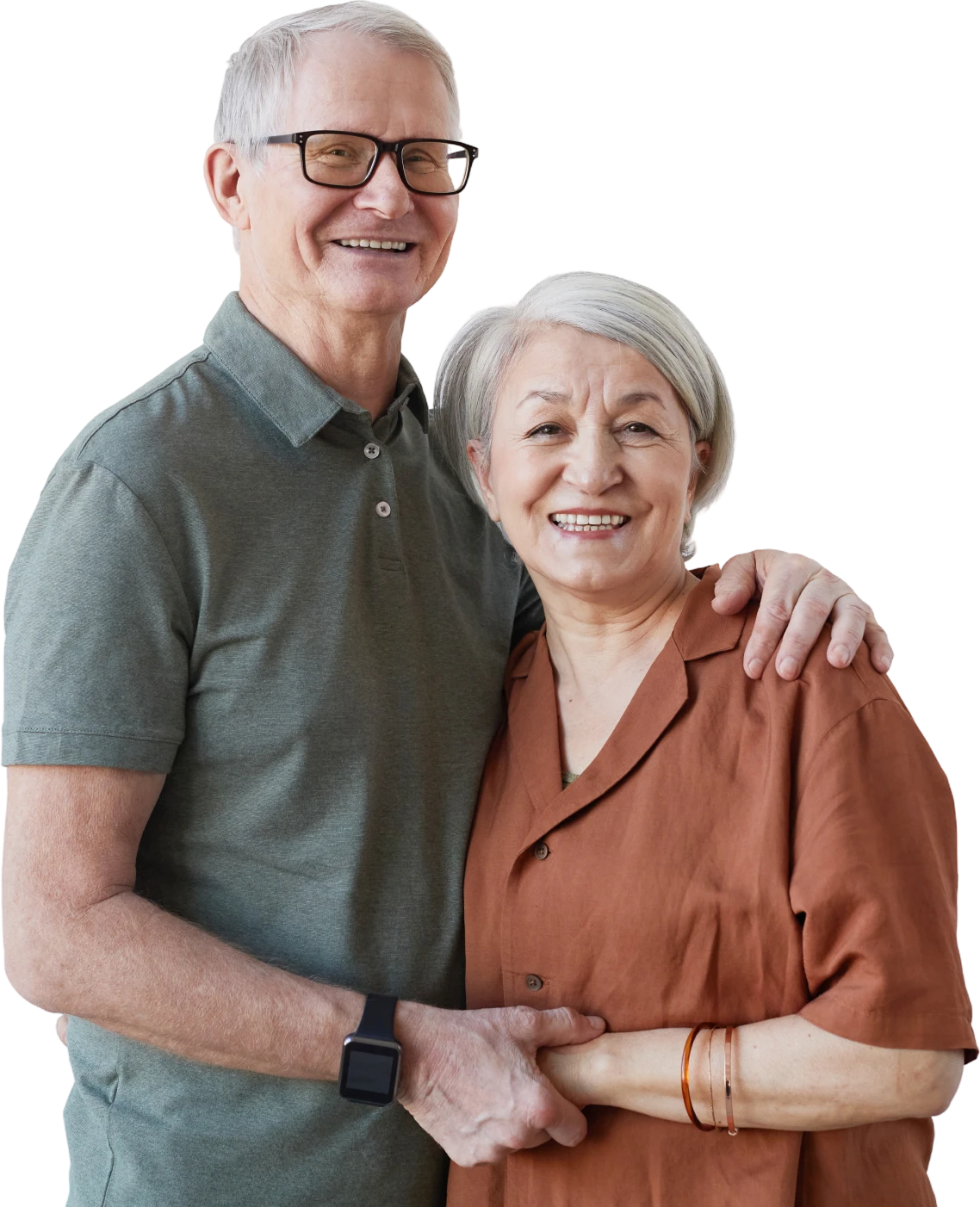 Older couple showing affection and joy